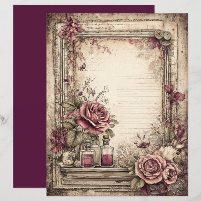 Victorian & Lace Scrapbook Paper  (Front/Back)