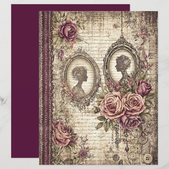 Victorian & Lace Scrapbook Paper  (Front/Back)