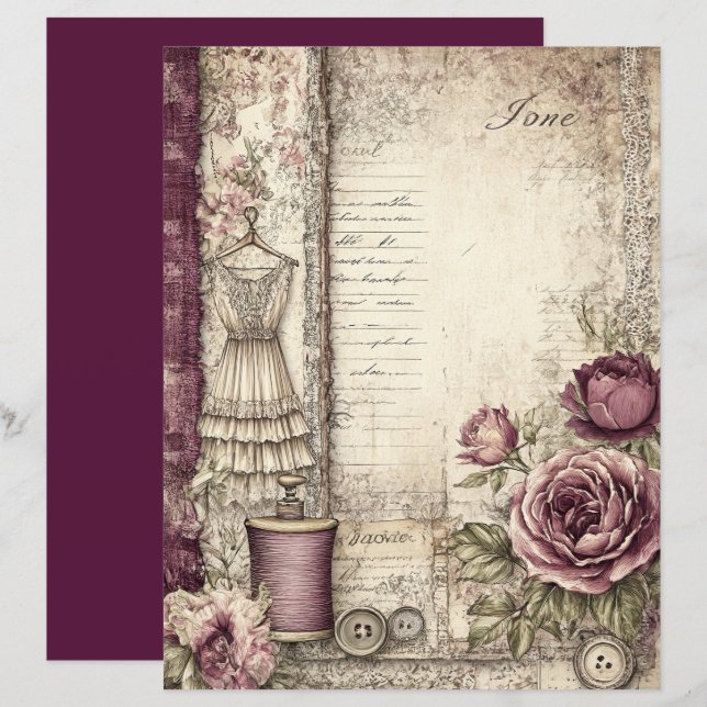 Victorian & Lace Scrapbook Paper  (Front/Back)