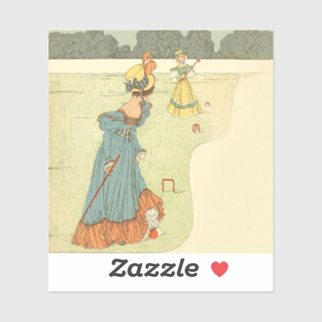 Victorian Ladies Croquet Vintage Garden Party (Sheet)