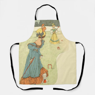Victorian Ladies Croquet Vintage Garden Party Apron