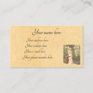 Victorian ladies sewing business card