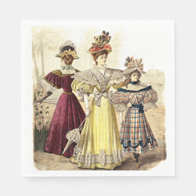 Victorian Ladies Vintage Design Napkin (Front)