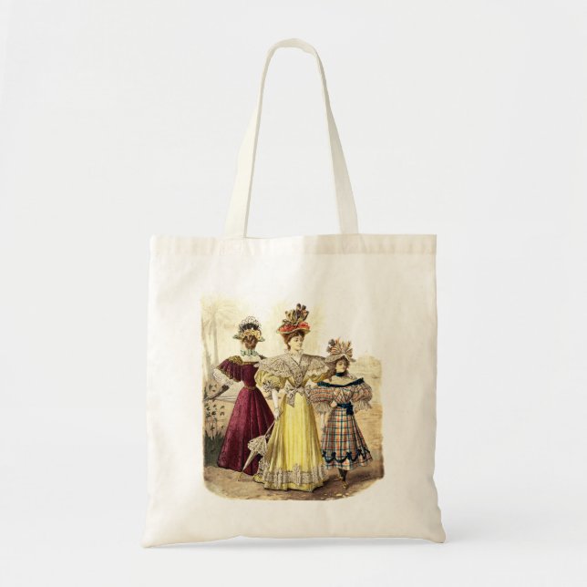 Victorian Ladies Vintage Design Tote Bag (Front)