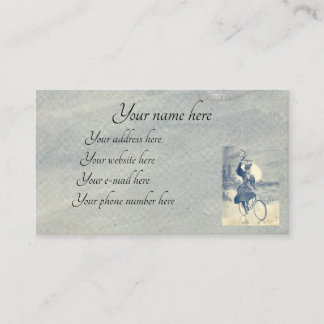 Victorian lady cyclist business card