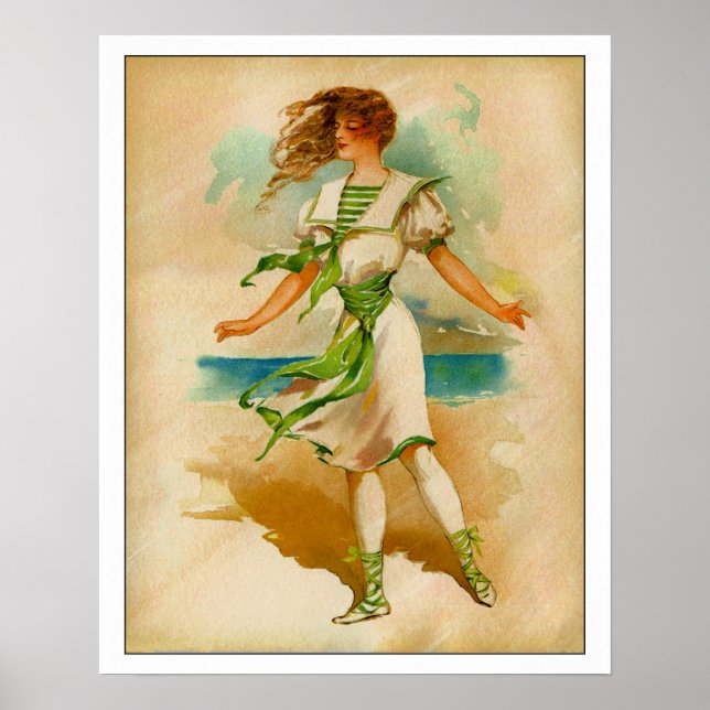 Victorian Lady in Bathing Costume Poster (Front)