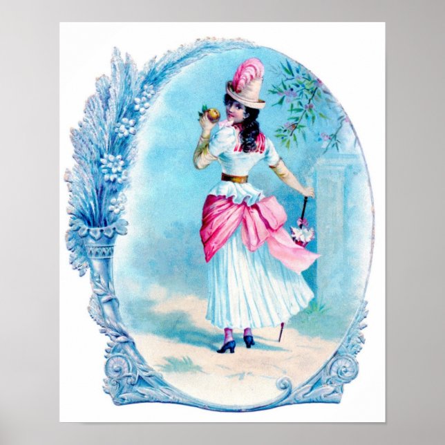 Victorian Lady in Pink Art Print (Front)