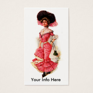 Victorian Lady in Pink Dress