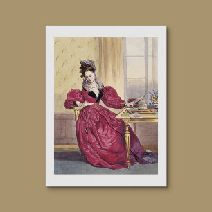 Victorian Lady in Red - Elegant Vintage Art Print