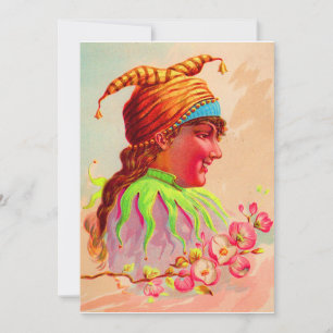 Victorian lady jester print