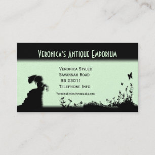 Victorian Lady Mint Green Business Card