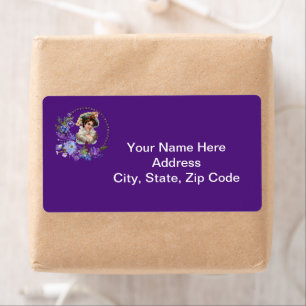 Victorian Lady Monogram Purple Labels
