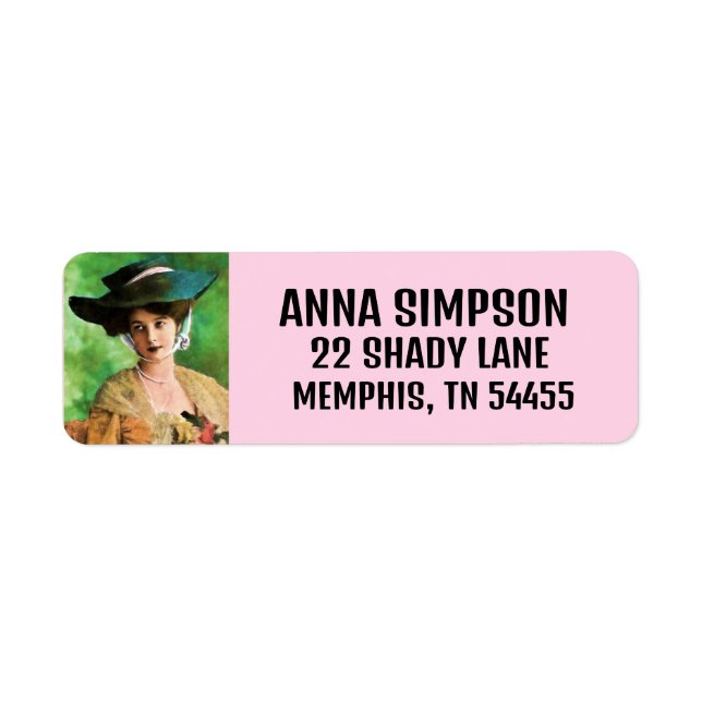 Victorian lady pretty Return Address Labels (Front)
