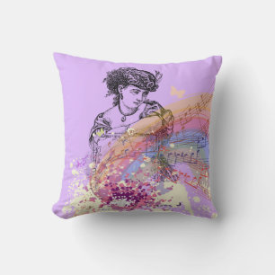 Victorian Lady PrettyPurple ColorSplash Pillow