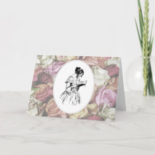 Victorian Lady Reading Card