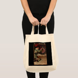 Victorian Lady Vintage Happy New Year Tote Bag