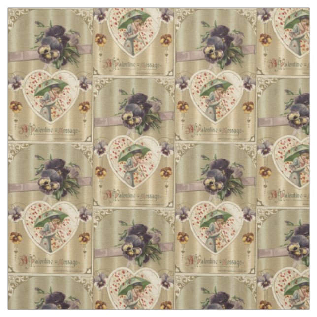 Victorian Lady Vintage Valentine Fabric (Swatch)
