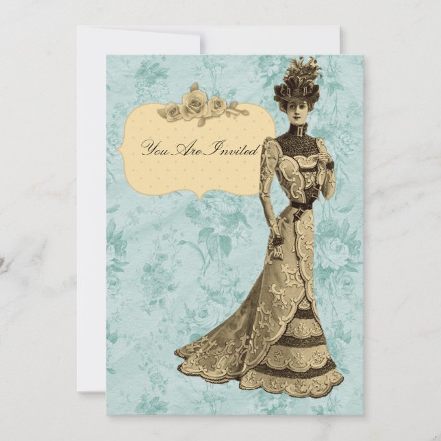 Victorian Lady Wedding Invitations (Front)