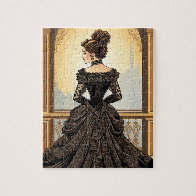 Victorian Lady With Evening Dresses Jigsaw Puzzle (Vertical)