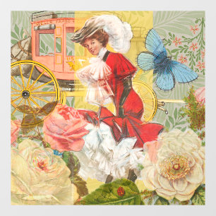 Victorian Lady Woman Elegant Rich Red Illustration