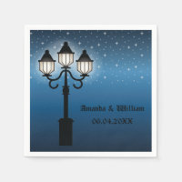Victorian Lamp Post At Night With Stars Wedding