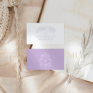Victorian Lavender Crest Wedding Website Enclosure Card