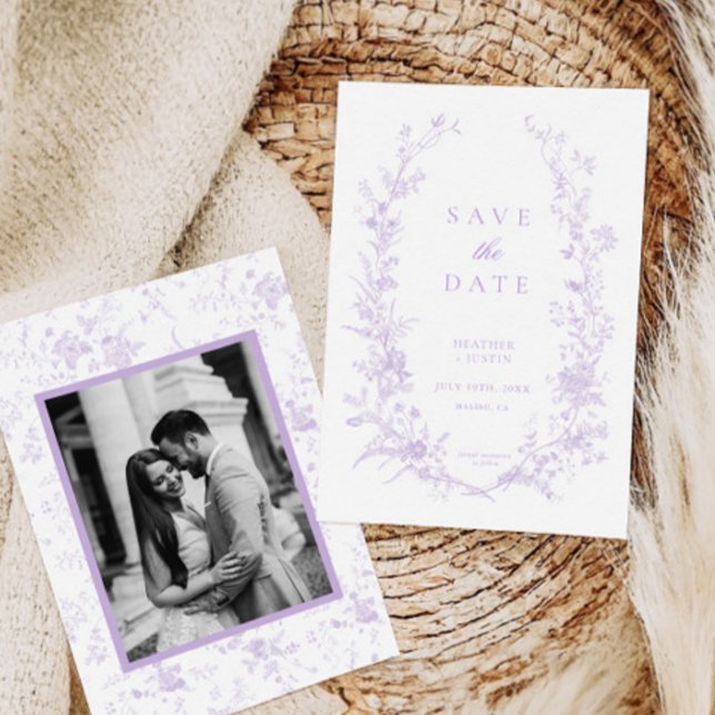 Victorian Lavender Floral Elegant Wedding Save The Date (Creator Uploaded)