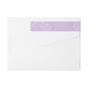 Victorian Lavender Pre-Addressed Return Address Wrap Around Label
