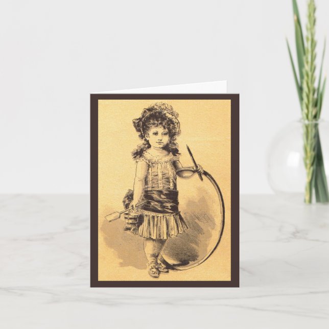  Victorian little girl print Note Card (Front)