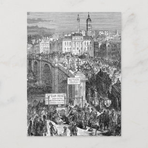 Victorian London - London Bridge 1872 Postcard