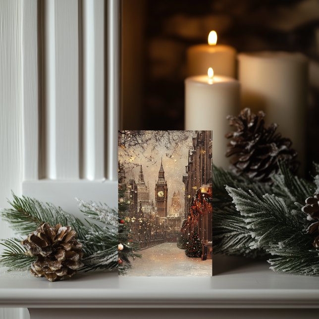 Victorian London Winter Christmas Classic Greeting Card (Creator Uploaded)