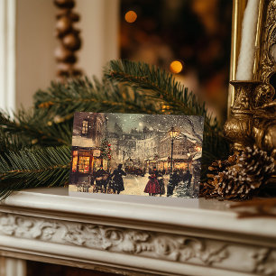 Victorian London Winter Wonderland Holiday Postcard