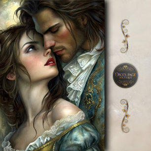 Victorian Lovers Intense Gaze Decoupage Tissue Paper