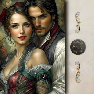 Victorian Lovers Portrait Romantic Decoupage Tissue Paper