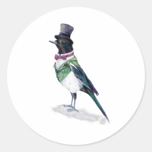 Victorian Magpie Bird Classic Round Sticker