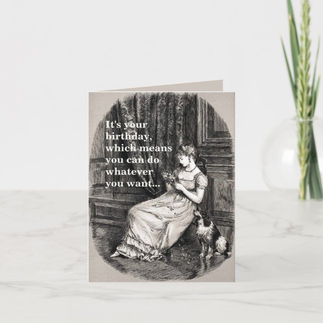Victorian Maiden Dramatic Birthday Card (Front)