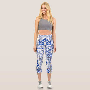 Victorian Majolica: Patchwork Tile Pattern. Capri Leggings