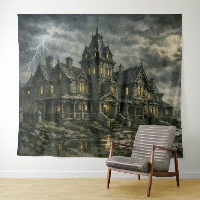 Victorian Mansion by BurnsInHell Tapestry (In Situ (Horizontal))