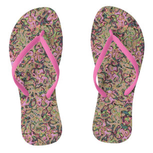 Victorian Marble Pink Beige Print Design Jandals