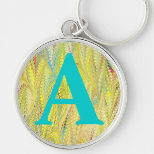 Victorian Marbled Paper Personalised Initial Key Ring