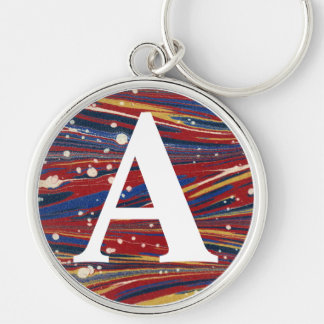 Victorian Marbled Paper Personalised Initial Key Ring