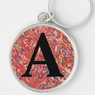 Victorian Marbled Paper Personalised Initial Key Ring