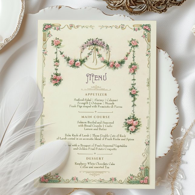 Victorian Menu Wedding Dinner Card (Creator Uploaded)