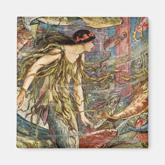 Victorian Mermaid Art by H J Ford Magnet (Front)