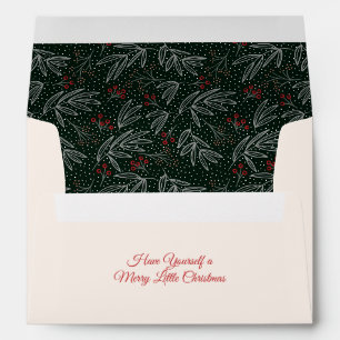 Victorian Merry Christmas Return Address Custom Envelope
