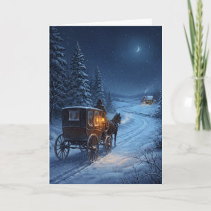 Victorian Midnight Carriage Christmas Eve Card