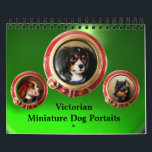 VICTORIAN MINIATURE DOG PORTRAITS 2017 Green Calendar<br><div class="desc">Elegant and artistic collection from Victorian Enamel miniature paintings in Green. 1. Pincher 2.Bloodhound 3-Tricolor Spaniel,  4-Chocolate Labrador , 5.Newfoundland  6-Skye Terrier,  7-West Highland Terrier, 8-Pincher, 9-Greyhound,  10-Bulldog,  11-Fox Terrier, 12 Bull Terrier</div>