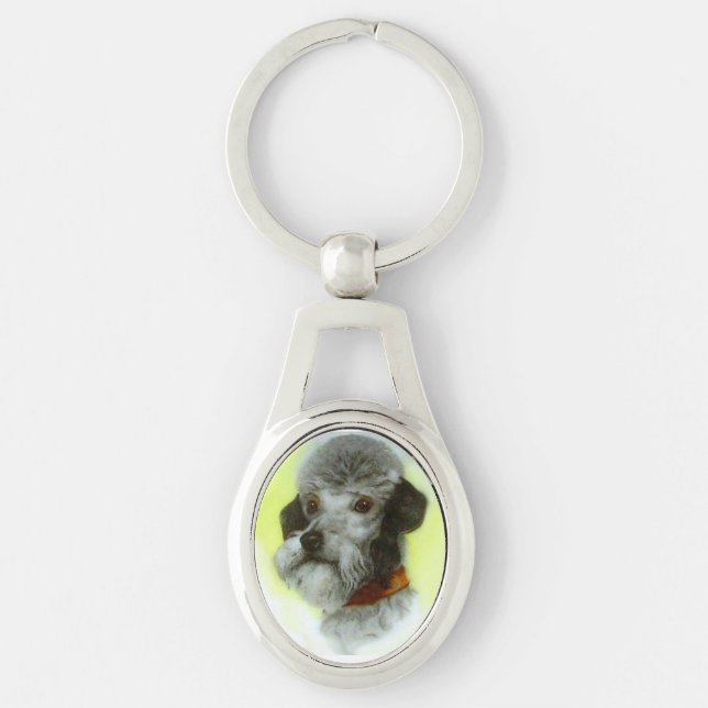 VICTORIAN MINIATURE DOG PORTRAITS Airedale Terrier Key Ring (Front)