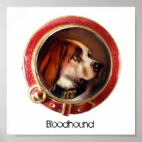 VICTORIAN MINIATURE DOG PORTRAITS Bloodhound