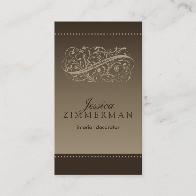 Victorian Mocha Business Card (Front)